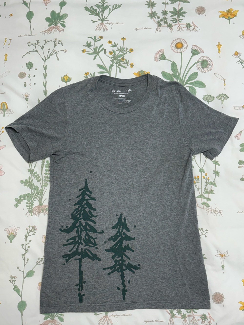 Cedar & Salt Gray Short Sleeve Tee with Forest Graphic